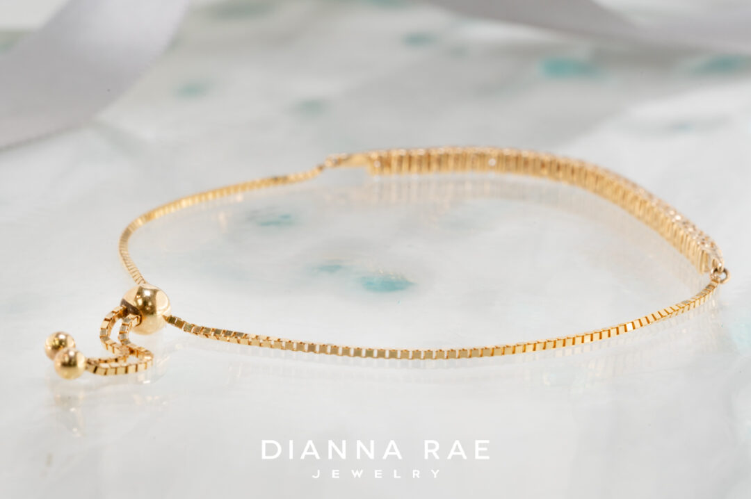 14K Yellow Gold Diamond Bolo Bracelet - Image 2