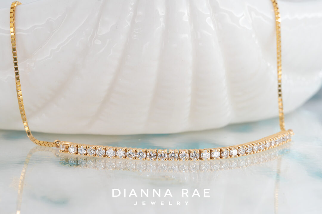14K Yellow Gold Diamond Bolo Bracelet