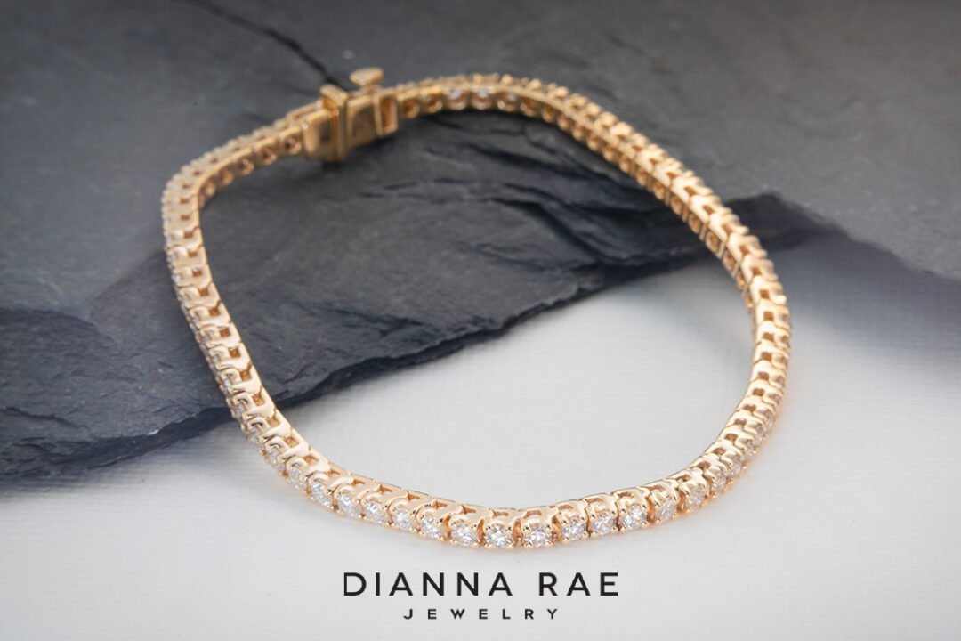 14K Yellow Gold Diamond Tennis Bracelet
