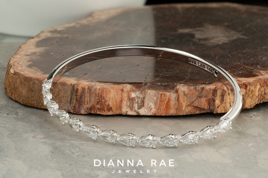 Pear Shape Diamond Bangle Bracelet
