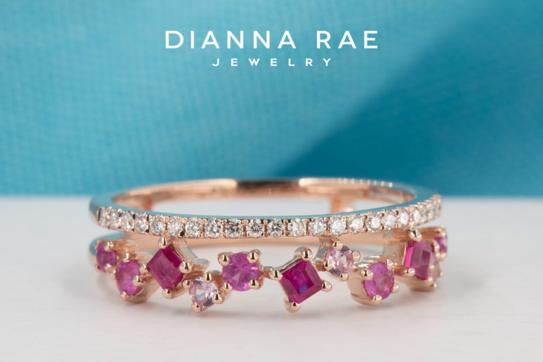 Rose Gold Fashion Band with Rubies and Pink Sapphires
