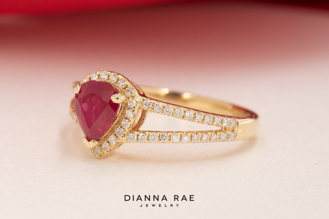 14K Yellow Gold Ruby and Diamond Ring - Image 2