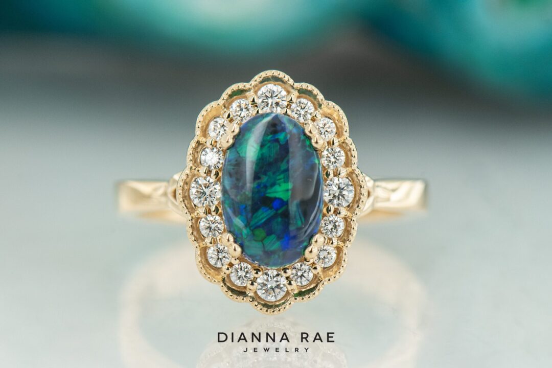 Black Opal Magnolia Ring - Image 3