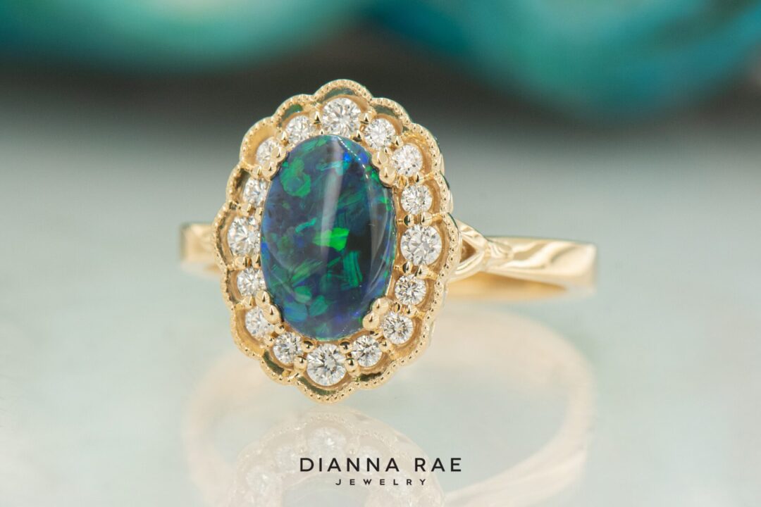Black Opal Magnolia Ring - Image 2