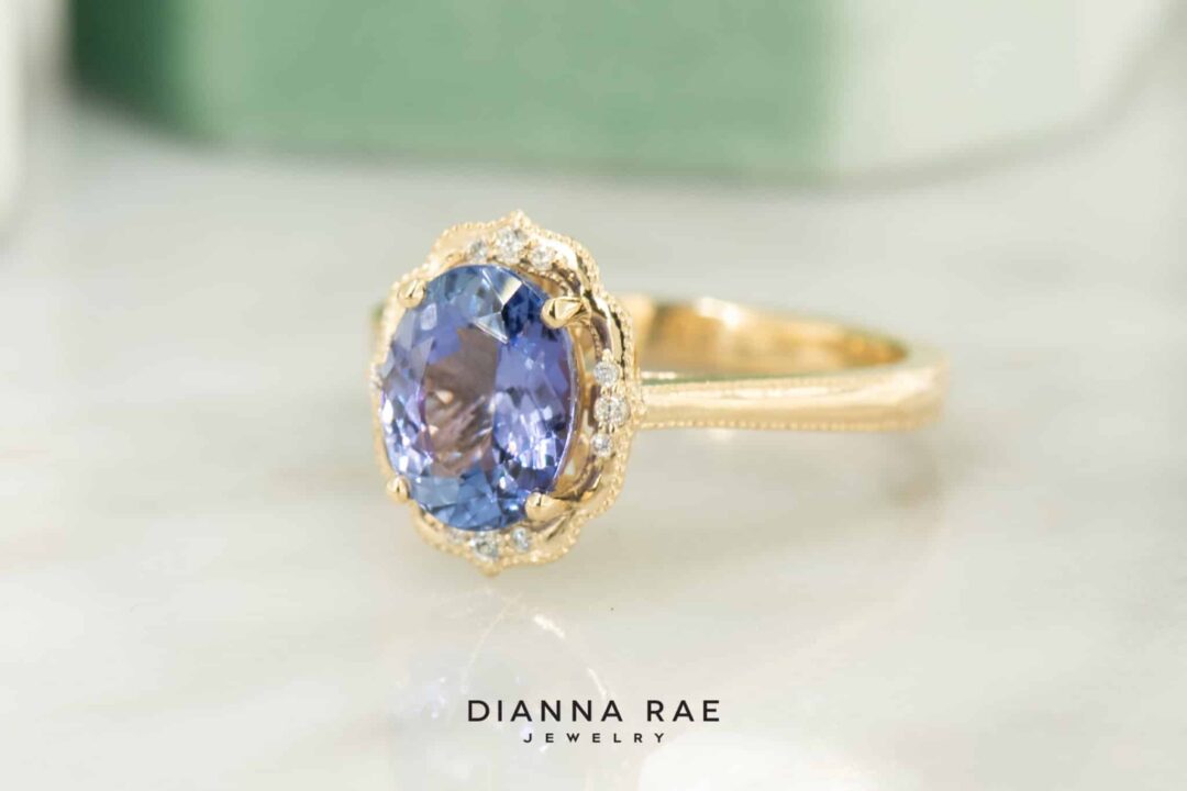 14kt Yellow Gold Tanzanite Daisy Blossom Ring - Image 4