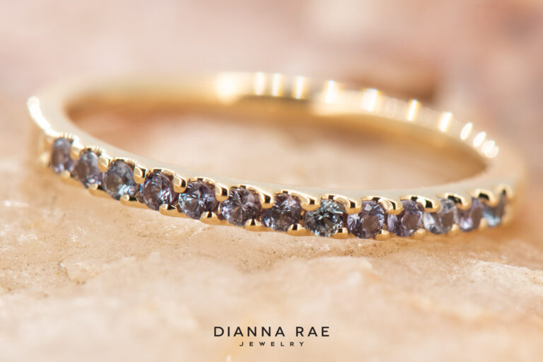 14K Yellow Gold Alexandrite Band