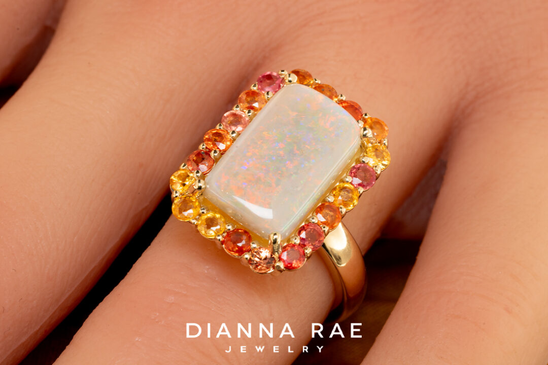 Australian Opal & Sapphire Ring - Image 2