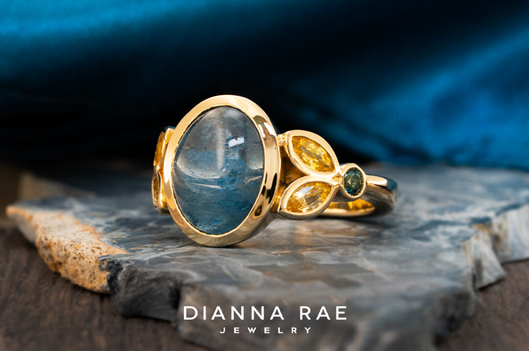 Lagoon Tourmaline & Sapphire Ring - Image 2