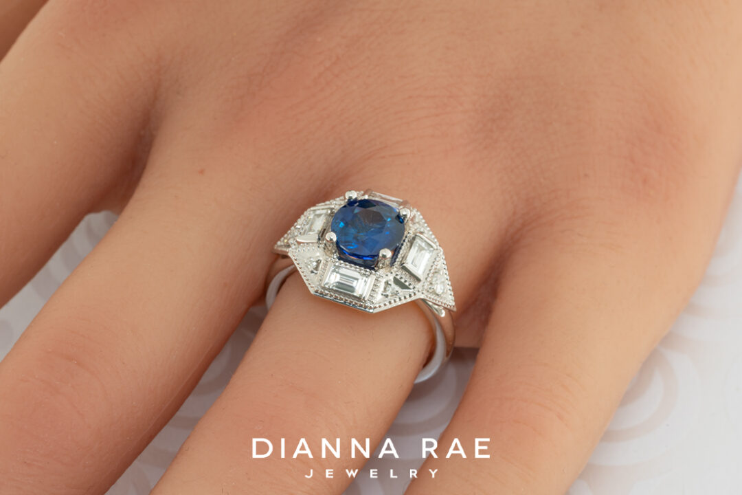 Blue Sapphire and Diamond Ring - Image 2