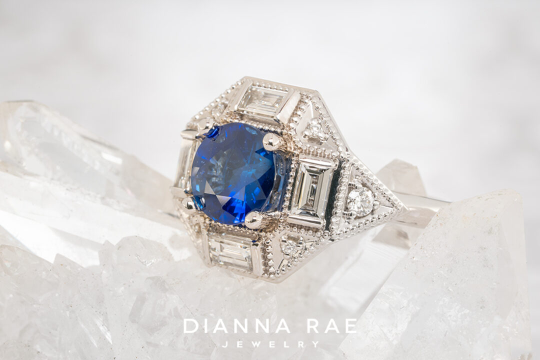 Blue Sapphire and Diamond Ring - Image 3
