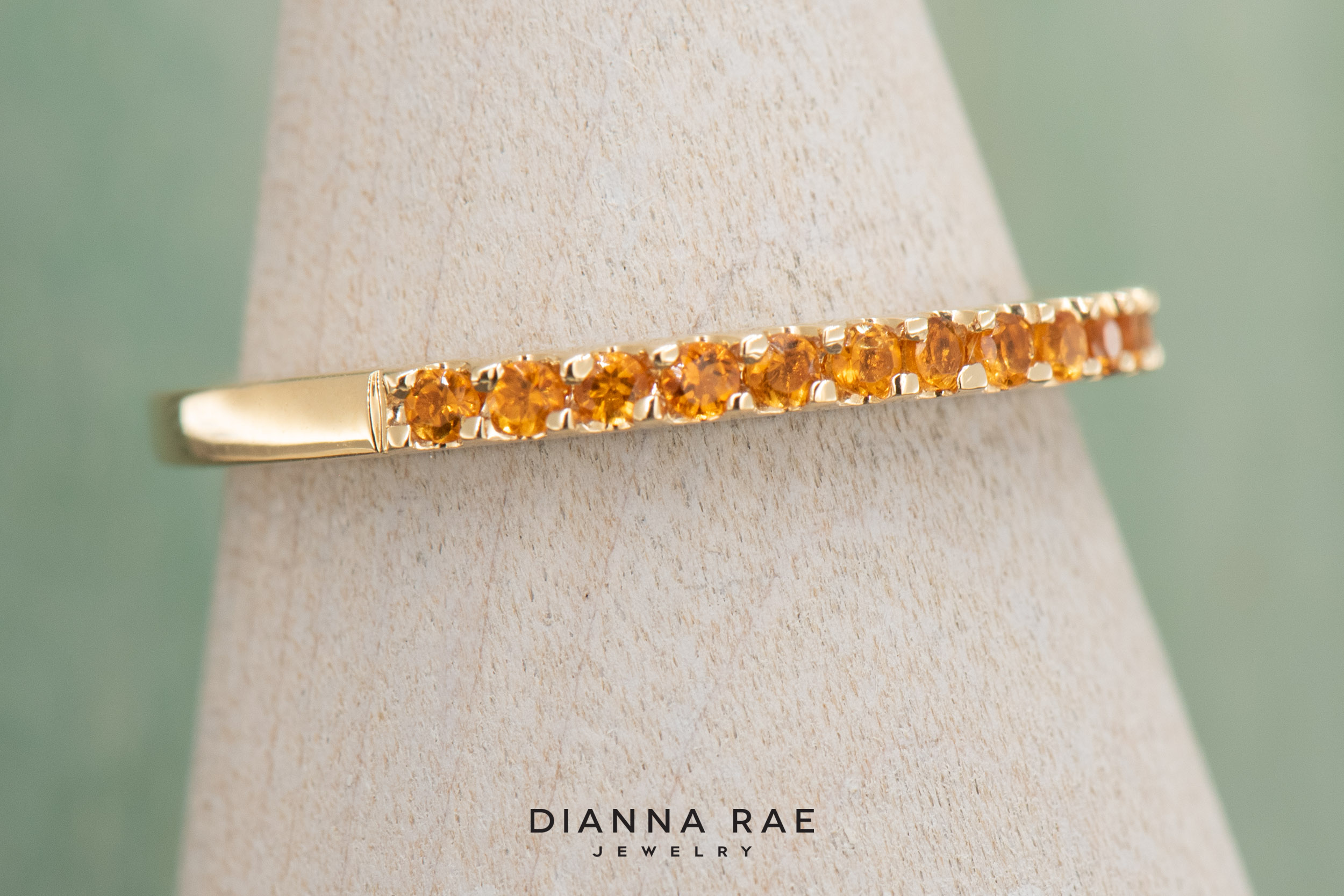 14K Yellow Gold Citrine Band
