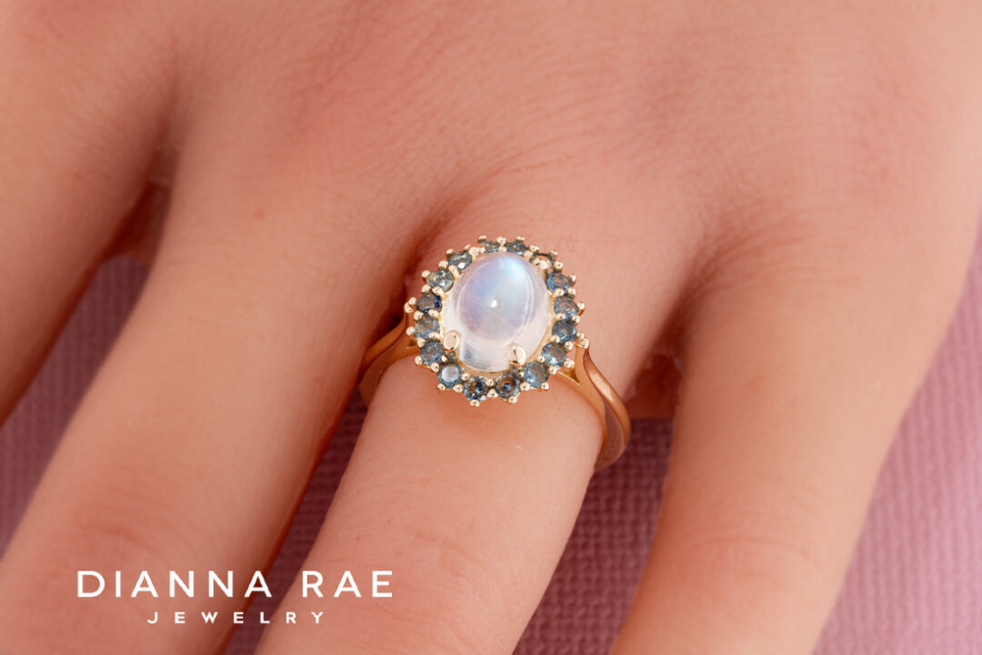 Moonstone and Sapphire Ring - Image 2
