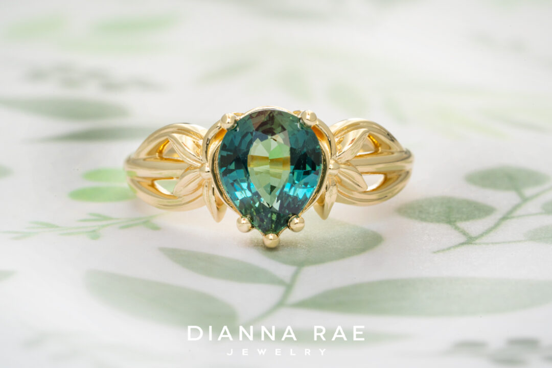 Teal Sapphire Ring - Image 2