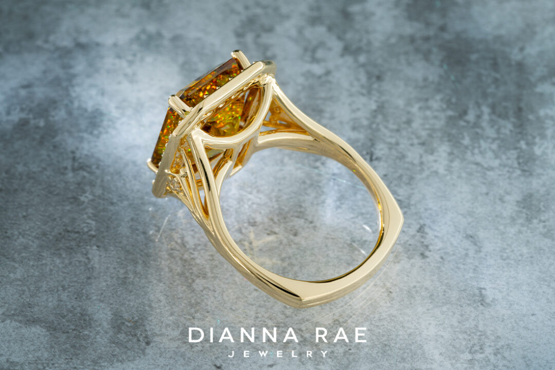 Sphene and Tsavorite Garnet Ring - Image 2
