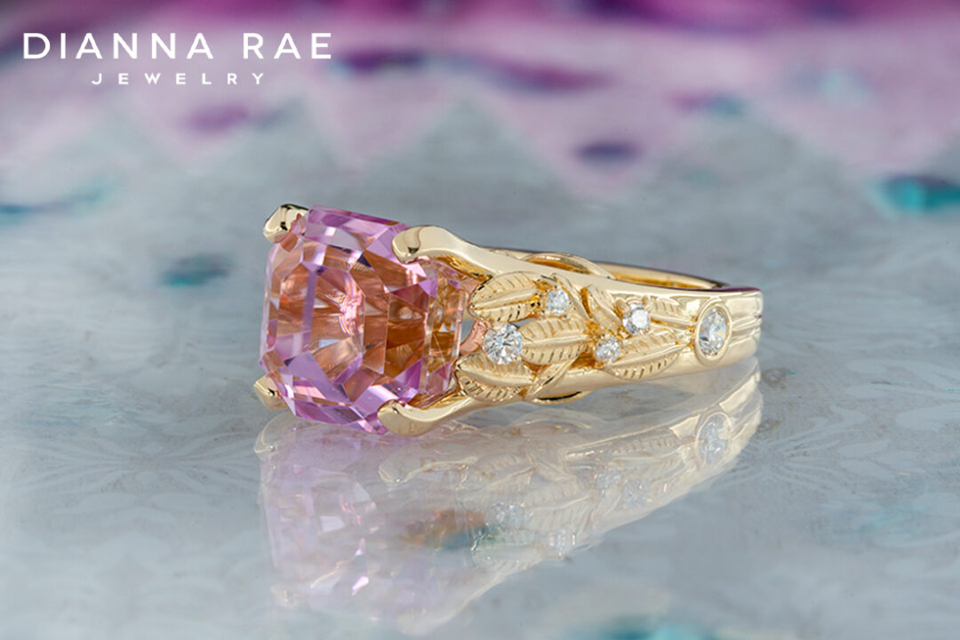 Kunzite and Diamond Ring