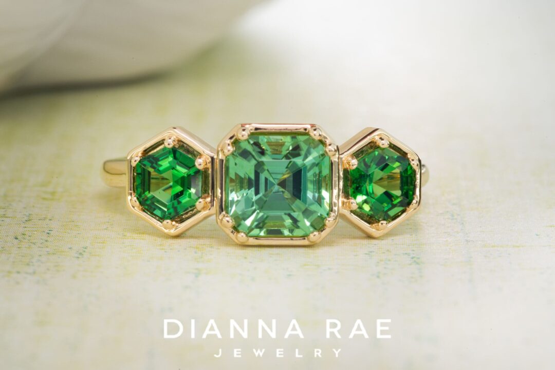 Tourmaline Three Stone Ring