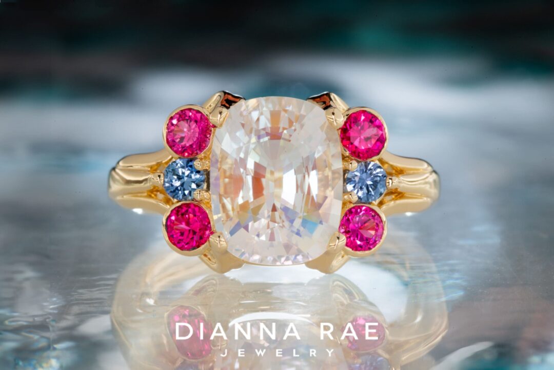 Moonstone Sapphire and Spinel Ring - Image 3