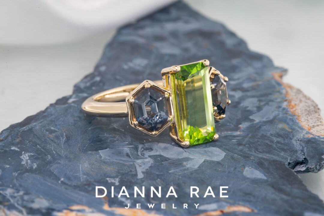 Peridot and Gray Spinel Ring - Image 2