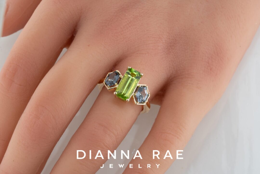 Peridot and Gray Spinel Ring - Image 3