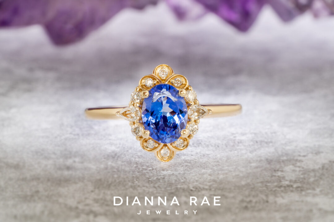 Oval Tanzanite Ring with Diamond Accents - Image 2