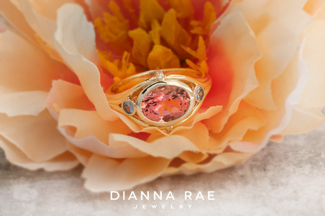 Pink Tourmaline and Blue Topaz Ring - Image 3