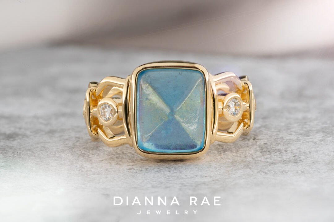 Aquamarine & Diamond Ring