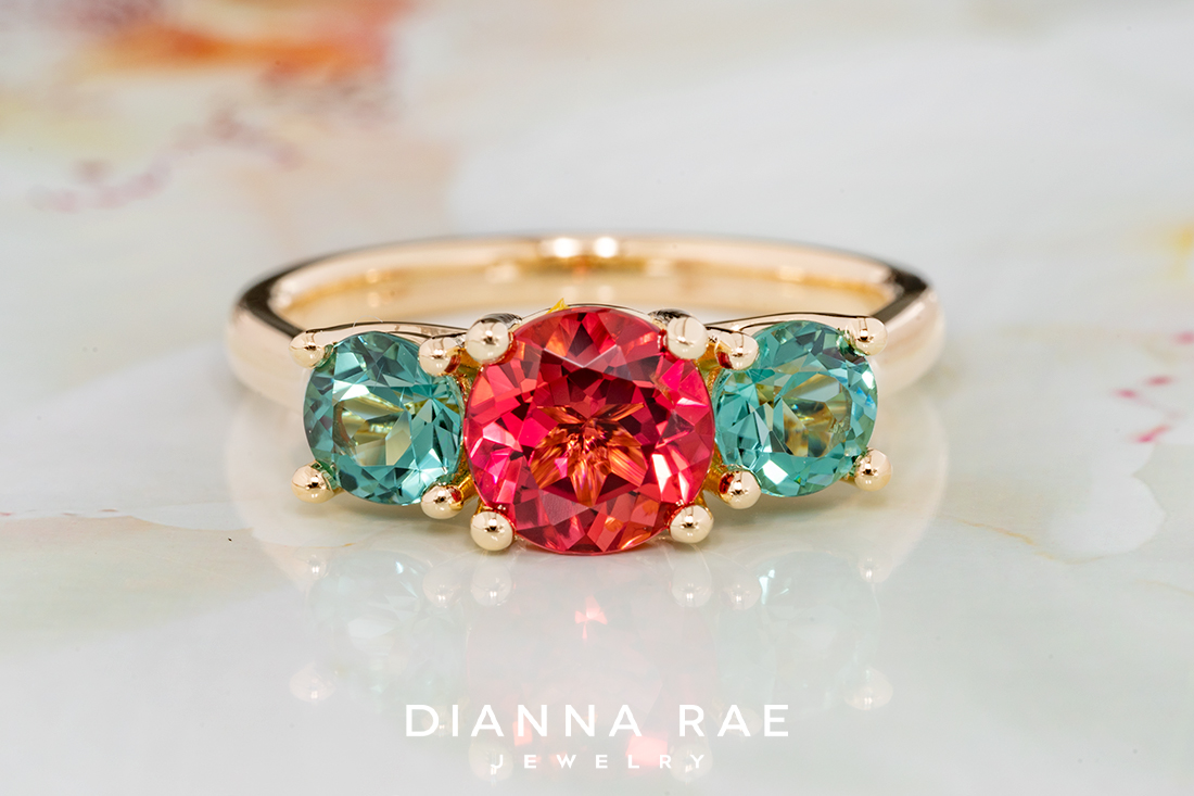 Three Stone Tourmaline Ring