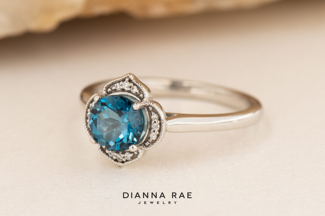 London Blue Topaz and Diamond Accented Ring - Image 2