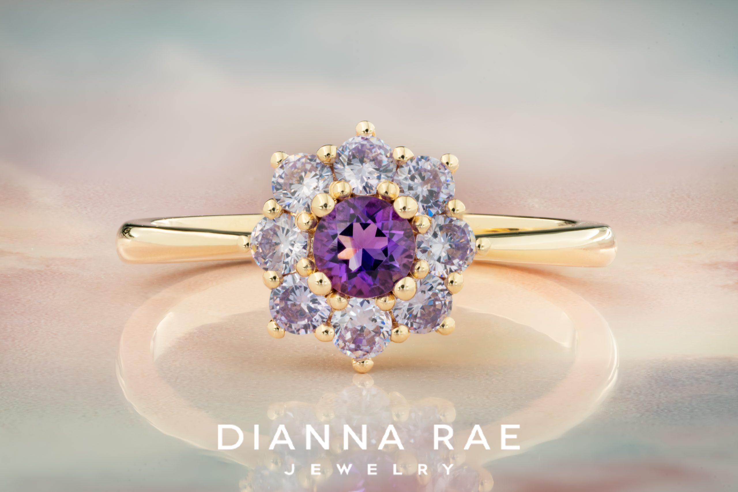 10K Yellow Gold Purple Amethyst Ring