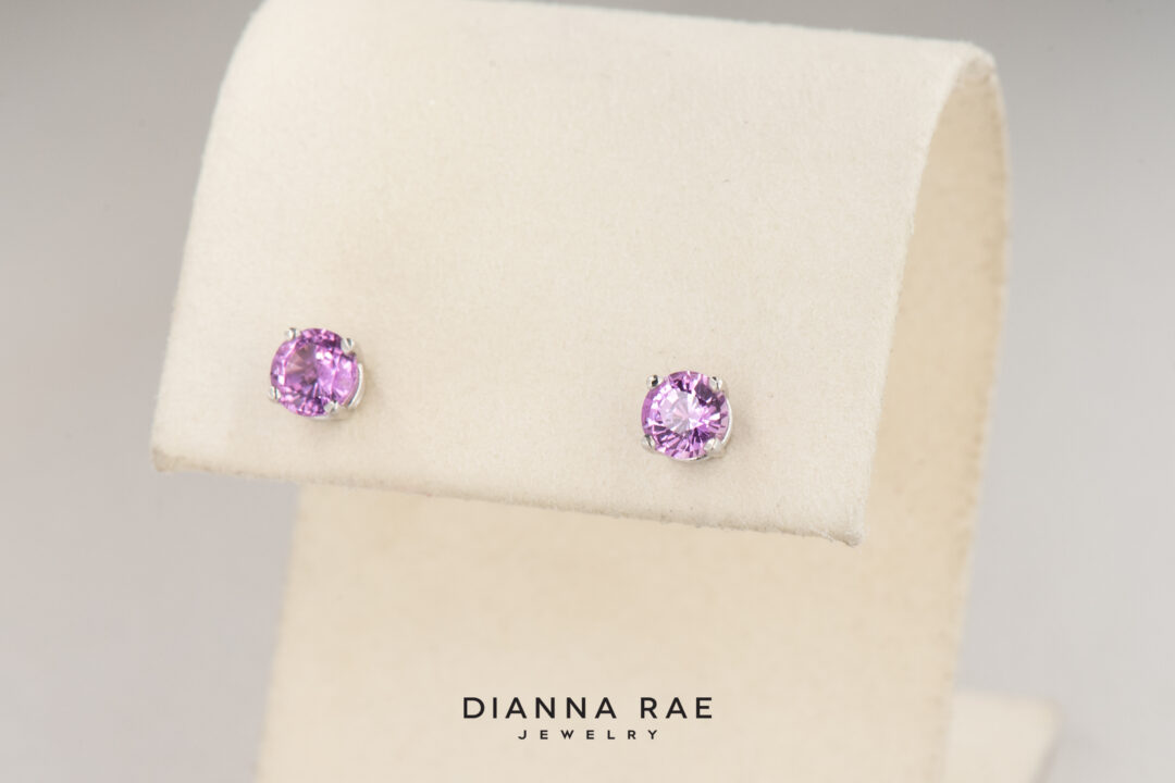 Pink Sapphire Studs