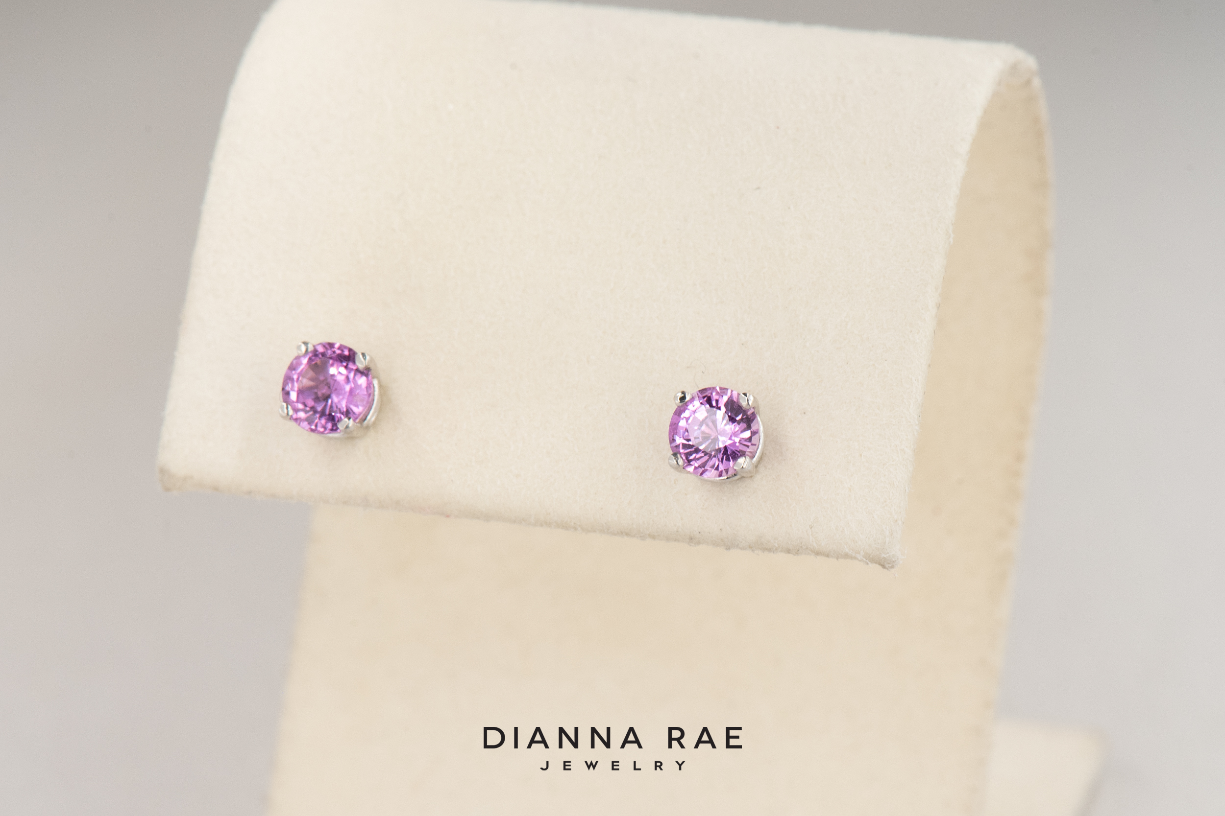 Pink Sapphire Studs