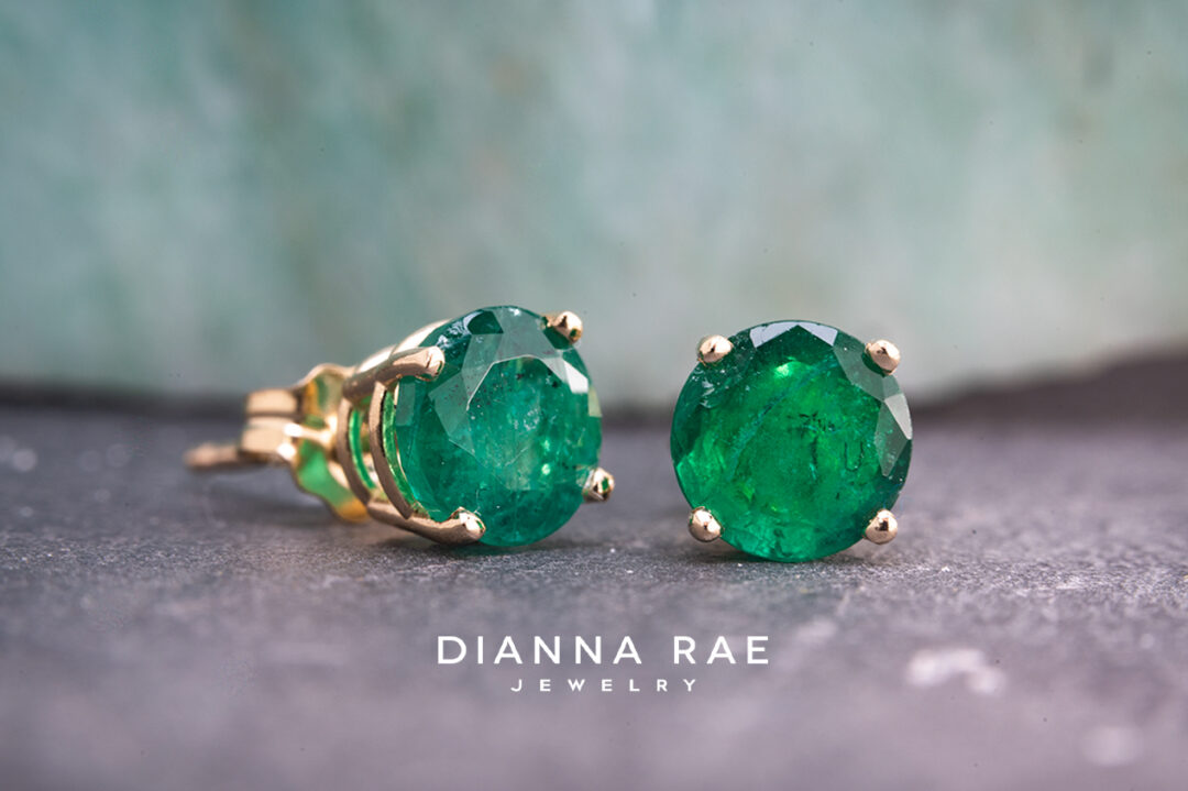 Emerald 14k YG Studs - Image 2
