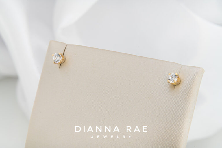 14K Yellow Gold CZ studs