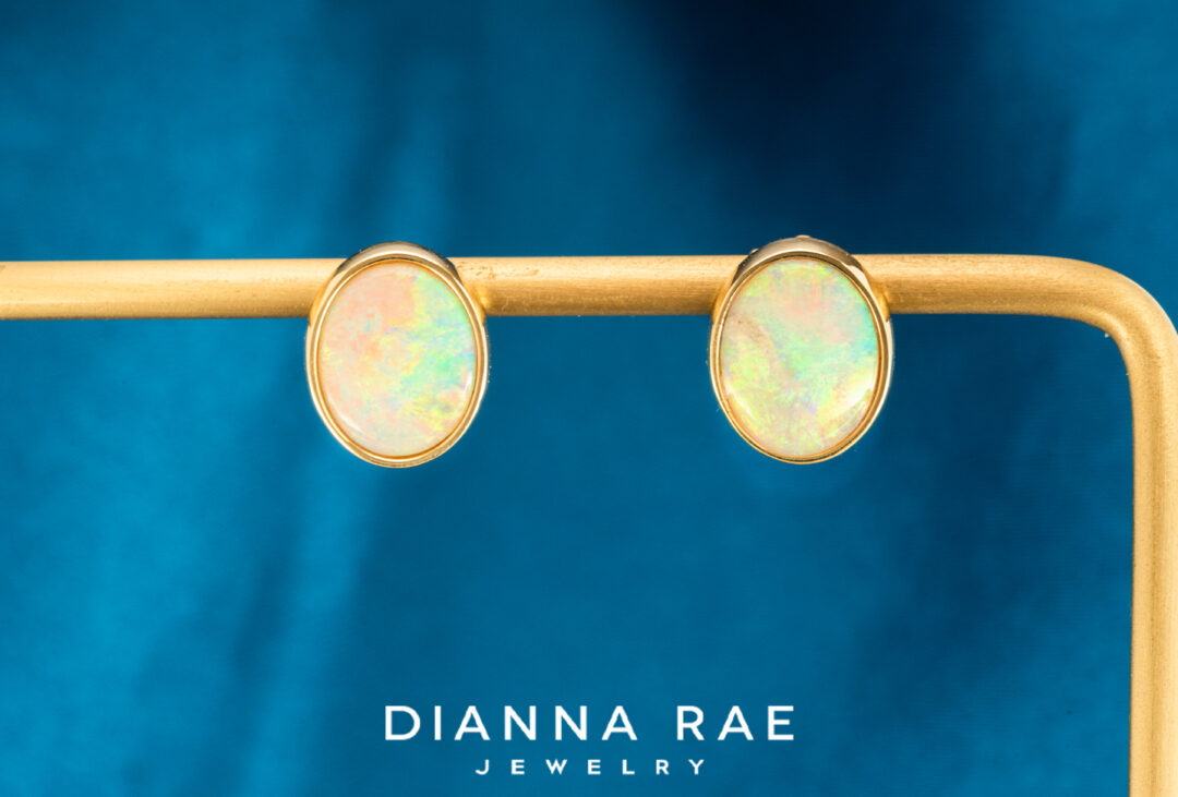 Australian Opal and Blue Sapphire Earrings - Image 2