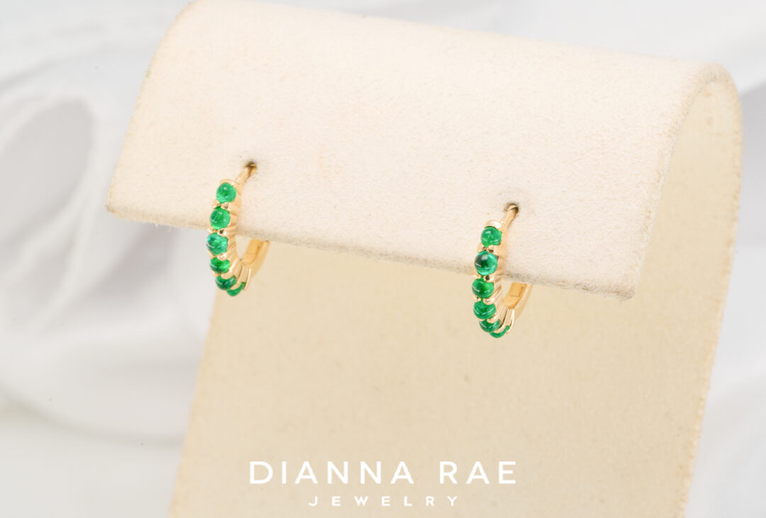 Emerald Hoop Earrings