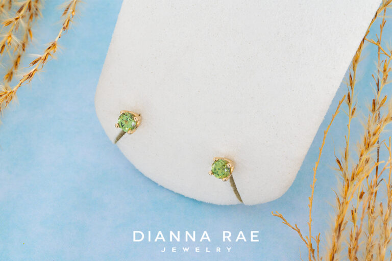 Lady's Demantoid Garnet Stud Earrings