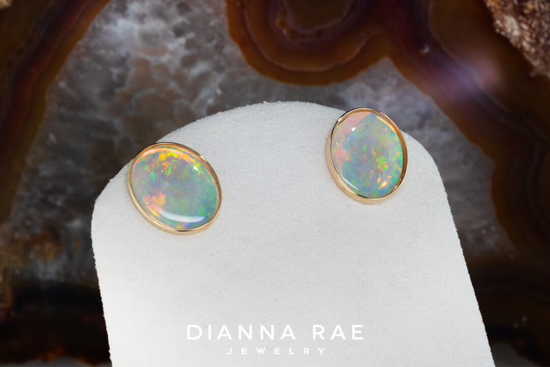 Oval Opal Studs