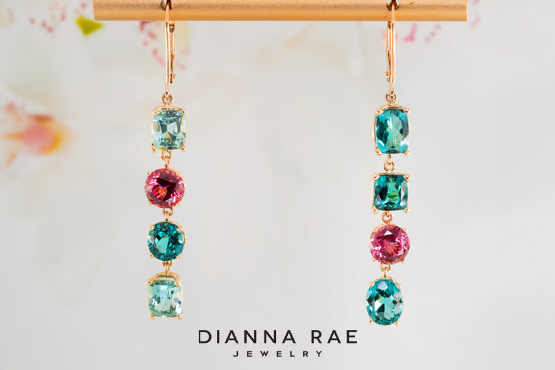 Tourmaline and Garnet Dangle Earrings - Image 3