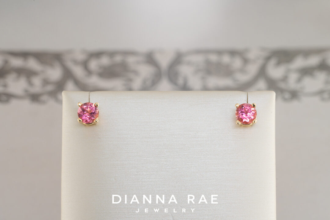 DIS Pink Tourmaline Studs