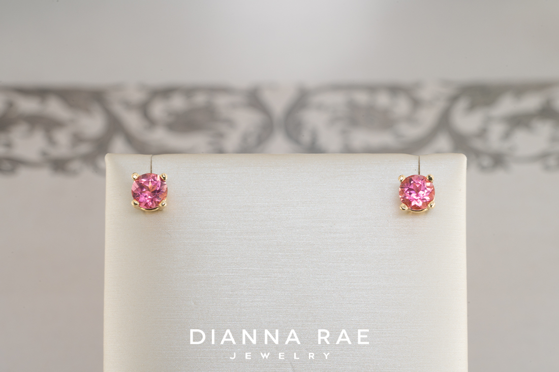 DIS Pink Tourmaline Studs