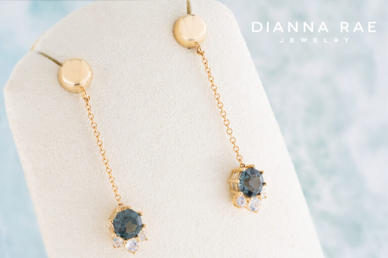 Grey Spinel and Moonstone Dangle Earrings