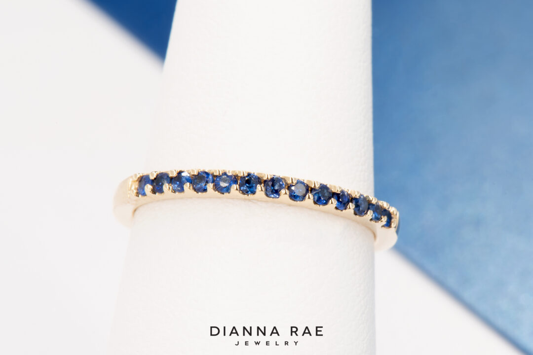 Yellow Gold Sapphire Band - Image 2