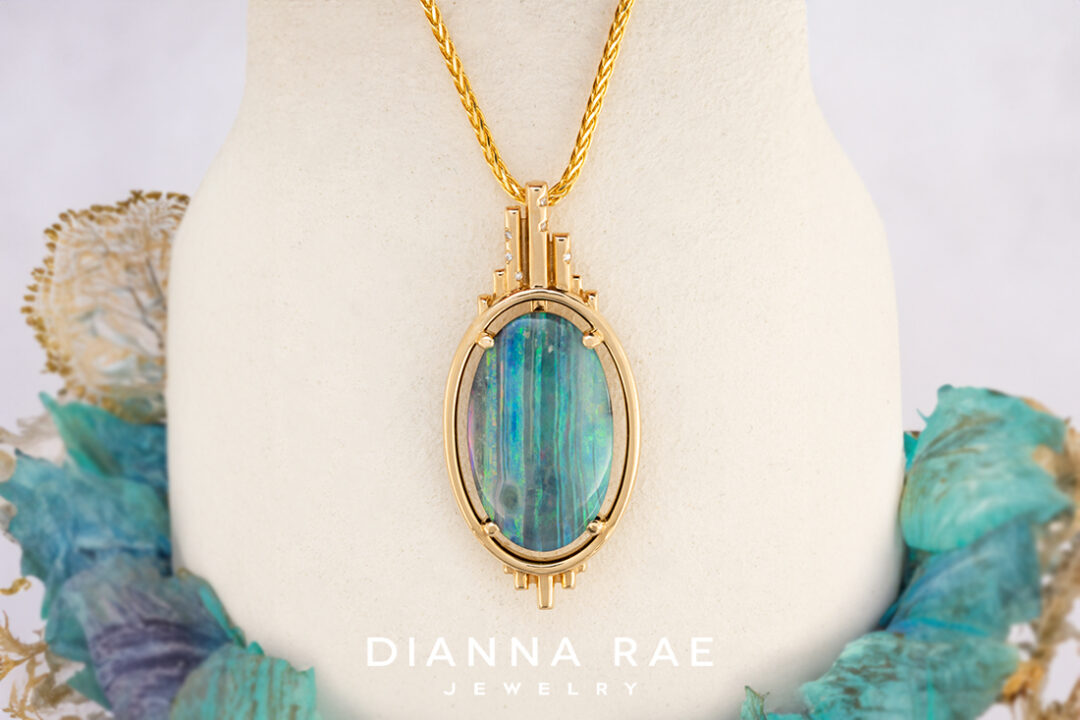Boulder Opal Pendant - "City Lights"