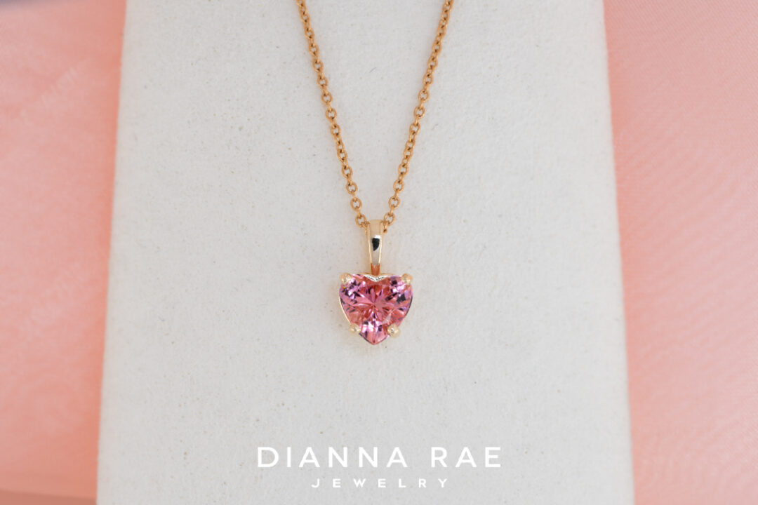 Heart Shaped Pink Tourmaline Pendant