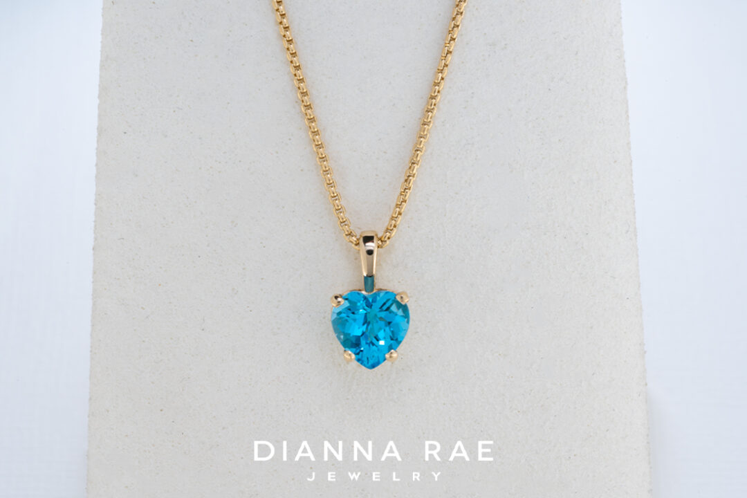 Heart Shaped Blue Topaz Pendant
