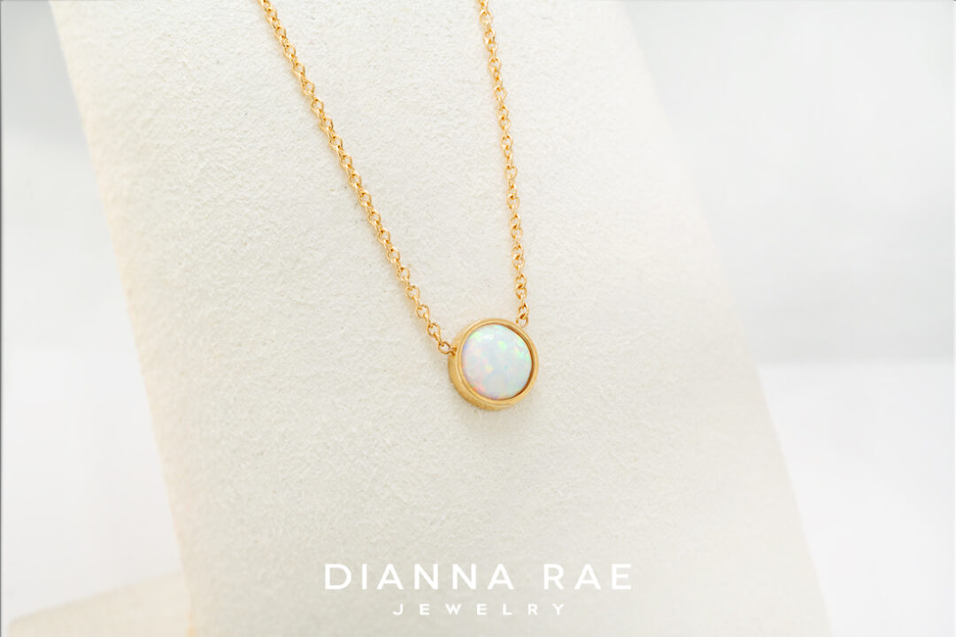 Bezel Set 6mm Opal Pendant