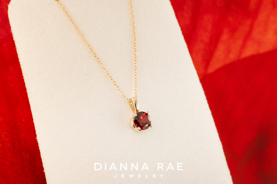 Diamonds in Space Garnet Pendant