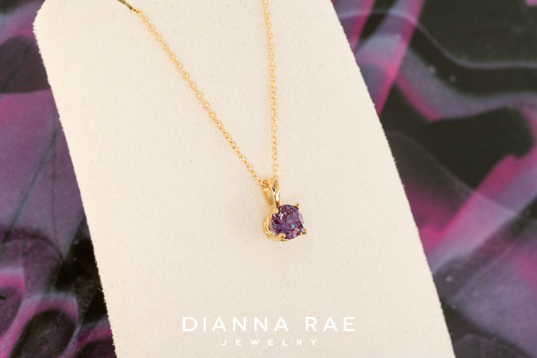 Diamonds in Space Alexandrite Pendant
