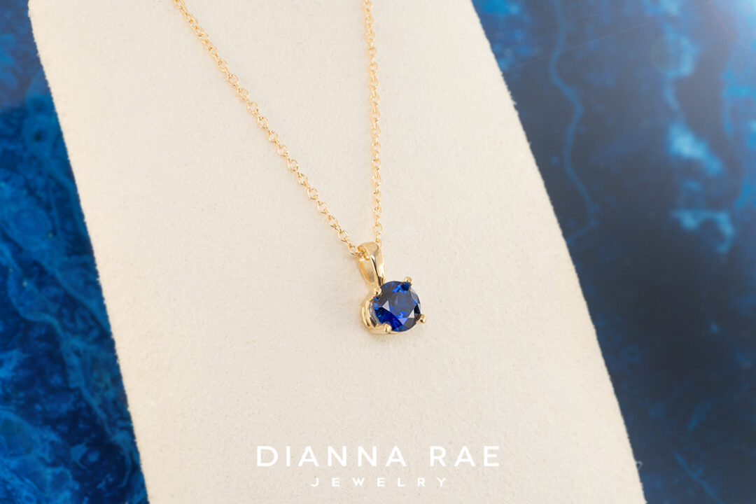 Diamonds in Space Blue Sapphire Pendant