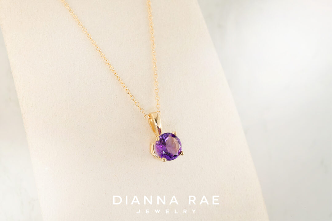 Diamonds in Space Amethyst Pendant